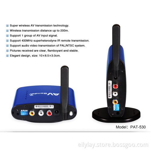 PAT-530 5.8GHz Wireless AV Sender Transmitter Receiver Audio Video IR Extender Digital STB Sharing Device RCA PAT530